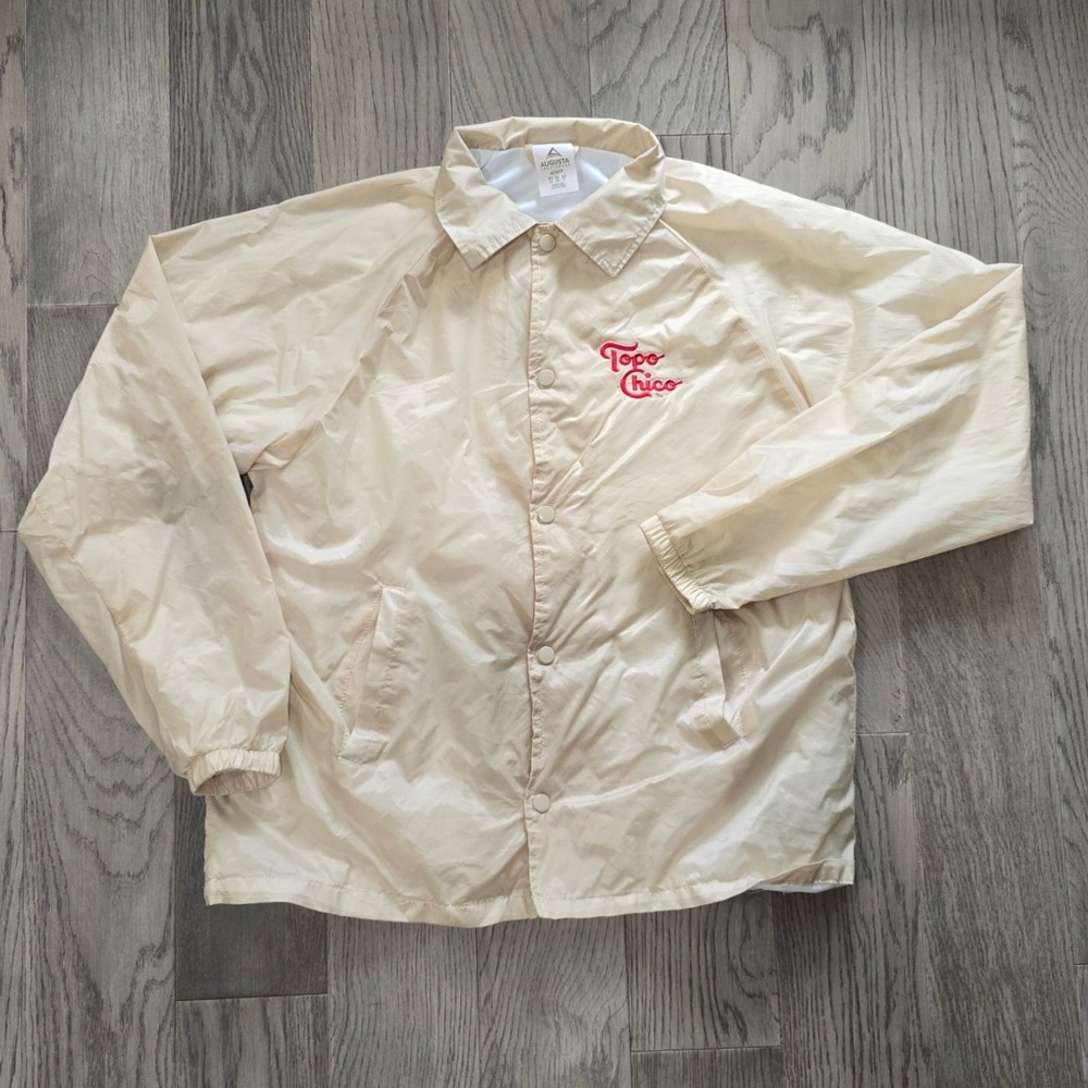 Augusta Sportswear Topo Chico Windbreaker Jacket Cream Tan Mens Medium CC1083